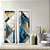 Kit 2 Quadros Lavabo Branco Dourado Mosaico Azul Geométrico - Imagem 6