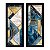 Kit 2 Quadros Lavabo Branco Dourado Mosaico Azul Geométrico - Imagem 3