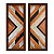 Kit 2 Quadros Lavabo Chevron Laranja Branco Listras Preto - Imagem 2