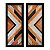 Kit 2 Quadros Lavabo Chevron Laranja Branco Listras Preto - Imagem 3