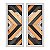 Kit 2 Quadros Lavabo Abstrato Cinza Chevron Preto Triângulo - Imagem 1