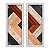 Kit 2 Quadros Lavabo Madeira Envelhecida Chevron Geométrico - Imagem 1