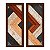 Kit 2 Quadros Lavabo Madeira Envelhecida Chevron Geométrico - Imagem 2