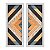 Kit 2 Quadros Lavabo Chevron Zag Zig Branco Sala Preto Cinza - Imagem 1