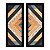 Kit 2 Quadros Lavabo Chevron Zag Zig Branco Sala Preto Cinza - Imagem 3