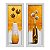 Kit 2 Quadros Lavabo Dourado Ouro Efeito Tulipa Vaso - Imagem 1