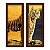 Kit 2 Quadros Lavabo Preto Textura Dourado Tigre Efeito Sala - Imagem 2