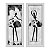 Kit 2 Quadros Lavabo Balé Branco Bailarina Abstrato Cinza - Imagem 1