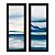 Kit 2 Quadros Lavabo Azul Pintura Tela Efeito Dourado Tons - Imagem 3