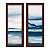 Kit 2 Quadros Lavabo Azul Pintura Tela Efeito Dourado Tons - Imagem 2