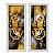 Kit 2 Quadros Lavabo Dourado Cinza Textura Borboleta Efeito - Imagem 1
