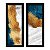 Kit 2 Quadros Lavabo Gold Dourado Azul Mármore Branco Sala - Imagem 3