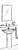 Kit 2 Quadros Lavabo Preto Desenho Banheiro Sketch Branco - Imagem 4