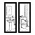 Kit 2 Quadros Lavabo Preto Desenho Banheiro Sketch Branco - Imagem 3