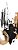 Kit 2 Quadros Lavabo Linhas Abstrato Preto Manchas Dourado - Imagem 4