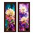 Kit 2 Quadros Lavabo Roxo Azul Colorido Galáxia Floral Flor - Imagem 2