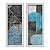 Kit 2 Quadros Lavabo Formas Listras Geométrico Azul Cinza - Imagem 1