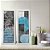 Kit 2 Quadros Lavabo Formas Listras Geométrico Azul Cinza - Imagem 6
