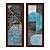 Kit 2 Quadros Lavabo Formas Listras Geométrico Azul Cinza - Imagem 11