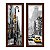 Kit 2 Quadros Lavabo Preto Táxi Amarelo Branco Urbano Cidade - Imagem 2