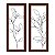 Kit 2 Quadros Lavabo Ramos Moderno Folhas Linha Abstrato - Imagem 2