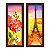Kit 2 Quadros Lavabo Vermelho Floral França Paris Pintura - Imagem 2