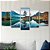 Kit Quadros Mosaico Montanhas Arvores Sala Lago - Imagem 3