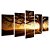 Kit Quadros Mosaico Sol Por Entardecer Arvore - Imagem 2