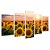 Kit Quadros Mosaico Gira Planta Entardecer Sala Sol - Imagem 2