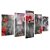 Kit Quadros Mosaico Cinza Flor Vermelho Flores Rosa Sala - Imagem 2