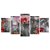 Kit Quadros Mosaico Cinza Flor Vermelho Flores Rosa Sala - Imagem 1