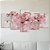 Kit Quadros Mosaico Rosa Gold Rose Flor Elegante - Imagem 4