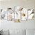 Kit Quadros Mosaico Dourado Lírio Flor Elegante Branco - Imagem 4
