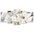 Kit Quadros Mosaico Dourado Lírio Flor Elegante Branco - Imagem 1