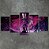 Kit Quadros Mosaico Roxo Lounge Bar Neon Narguilé Fumaça - Imagem 3