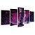 Kit Quadros Mosaico Roxo Lounge Bar Neon Narguilé Fumaça - Imagem 2