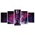 Kit Quadros Mosaico Roxo Lounge Bar Neon Narguilé Fumaça - Imagem 1