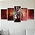 Kit Quadros Mosaico Vermelho Fumaça Luzes Lounge - Imagem 4