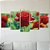 Kit Quadros Mosaico Verde Foco Flor Floral Vermelho Rosa - Imagem 4