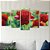 Kit Quadros Mosaico Verde Foco Flor Floral Vermelho Rosa - Imagem 3