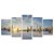 Kit Quadros Mosaico Nascer Neve Floresta Árvores Sol - Imagem 1