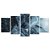 Kit Quadros Mosaico Sala Gelo Submersa Azul Geleira Tons - Imagem 1