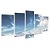 Kit Quadros Mosaico Azul Sala Degrade Céu Nuvens Paisagem - Imagem 2