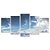 Kit Quadros Mosaico Azul Sala Degrade Céu Nuvens Paisagem - Imagem 1