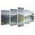 Kit Quadros Mosaico Rio Verde Ilha Sala Céu Lago Montanhas - Imagem 2