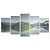 Kit Quadros Mosaico Rio Verde Ilha Sala Céu Lago Montanhas - Imagem 1