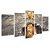 Kit Quadros Mosaico Gato Leão Reflexo Laranja Poça água - Imagem 2
