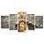 Kit Quadros Mosaico Gato Leão Reflexo Laranja Poça água - Imagem 1