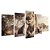 Kit Quadros Mosaico Montanhas Leão Felino Savana Filhote - Imagem 2