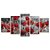 Kit Quadros Mosaico Vermelho Flor Cinza Sala Floral Papoula - Imagem 1